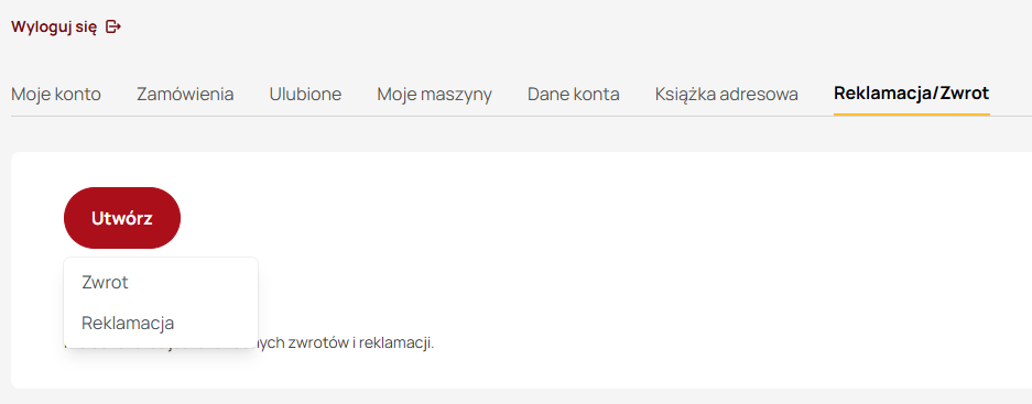 Utwórz reklamację lub zwrot